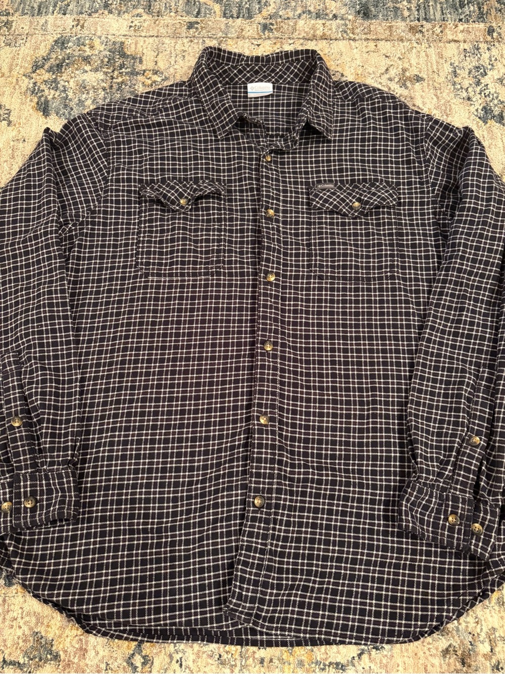 Columbia Men’s Plaid Flannel Button Down Size XL 98% Cotton